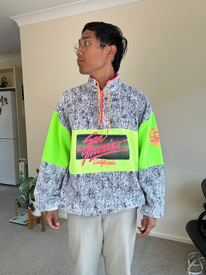 vintage 80s San Francisco, California half-zip fleece sweater