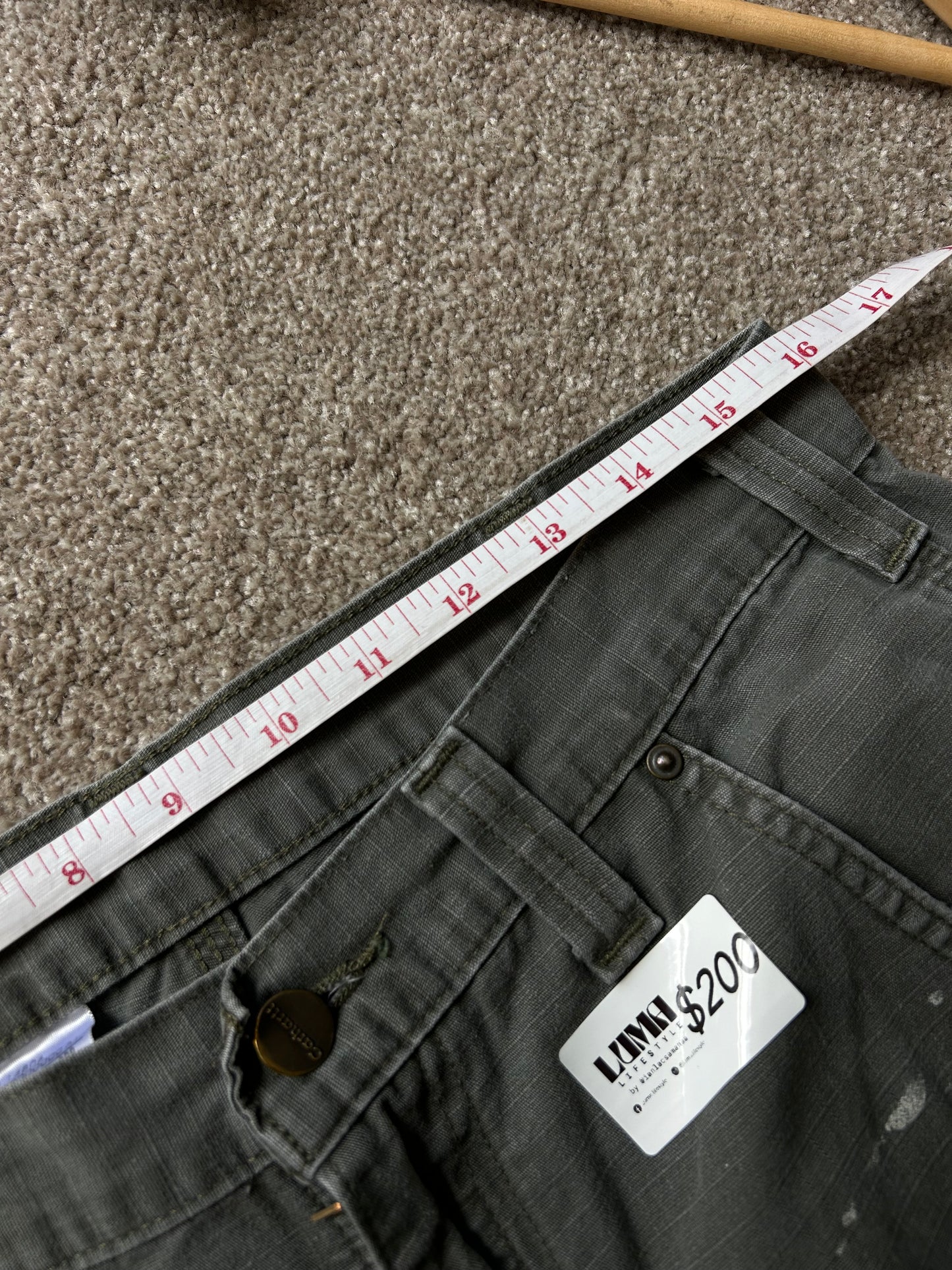 Vintage Carhartt Moss Green Pants size 32 waist 42 Length