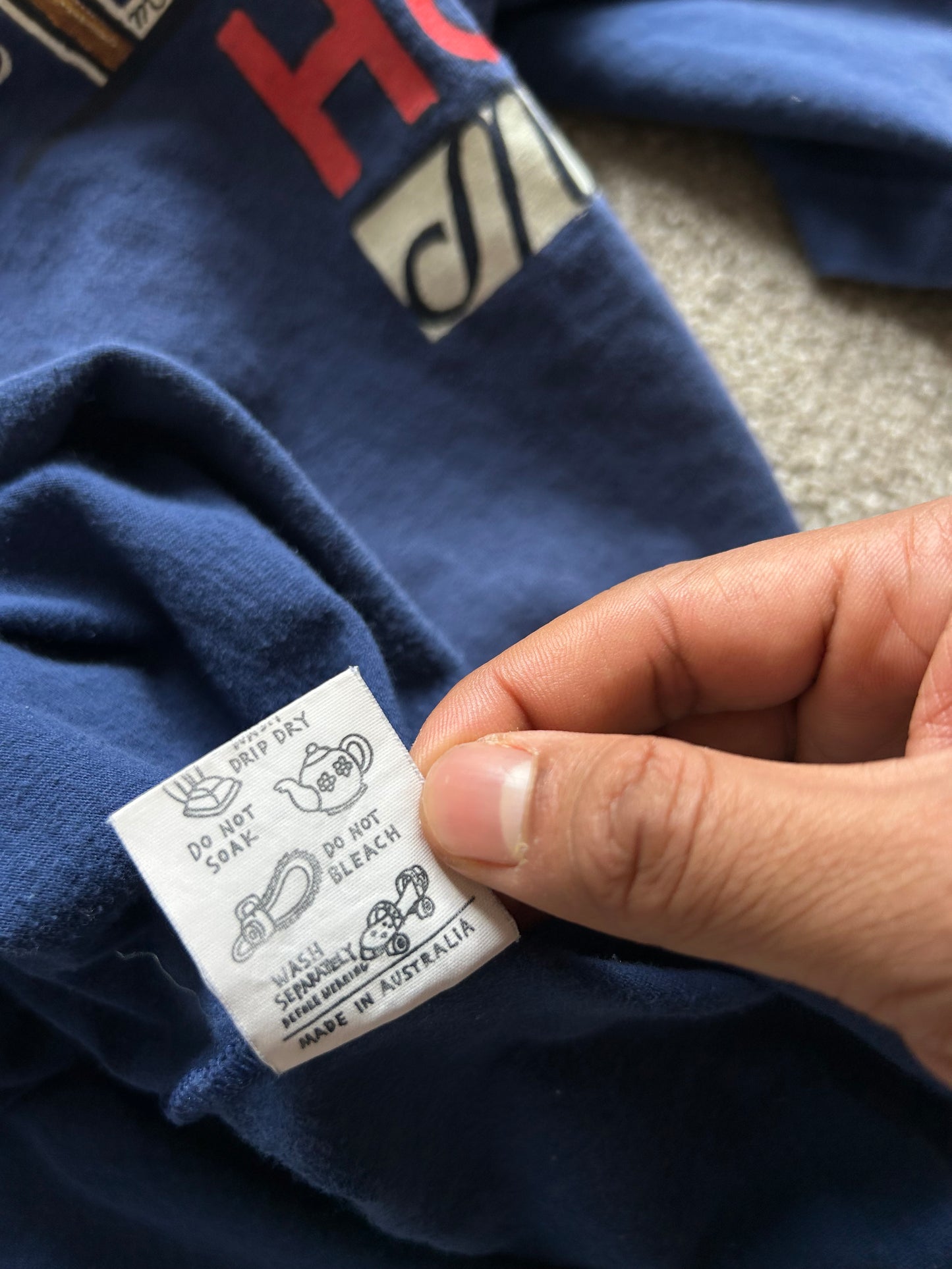 Vintage Mambo Tee Navy Blue Medium Faded Made in AUS