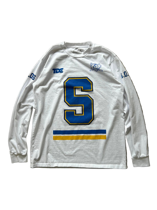 SZA TDE S.O.S. Tour white long sleeve hockey jersey t-shirt size Large White