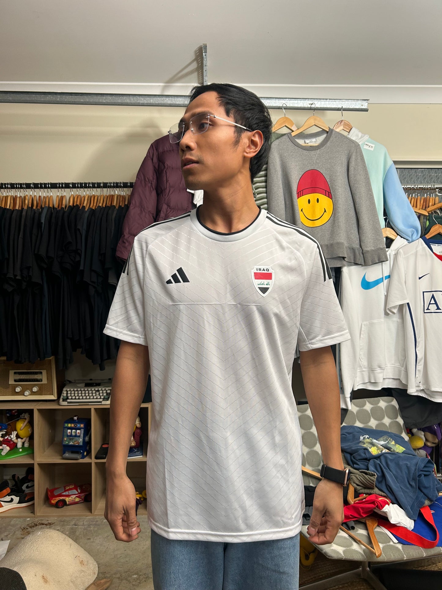 Adidas Iraq National Team men's football jersey from the 2024 season in white Medium
