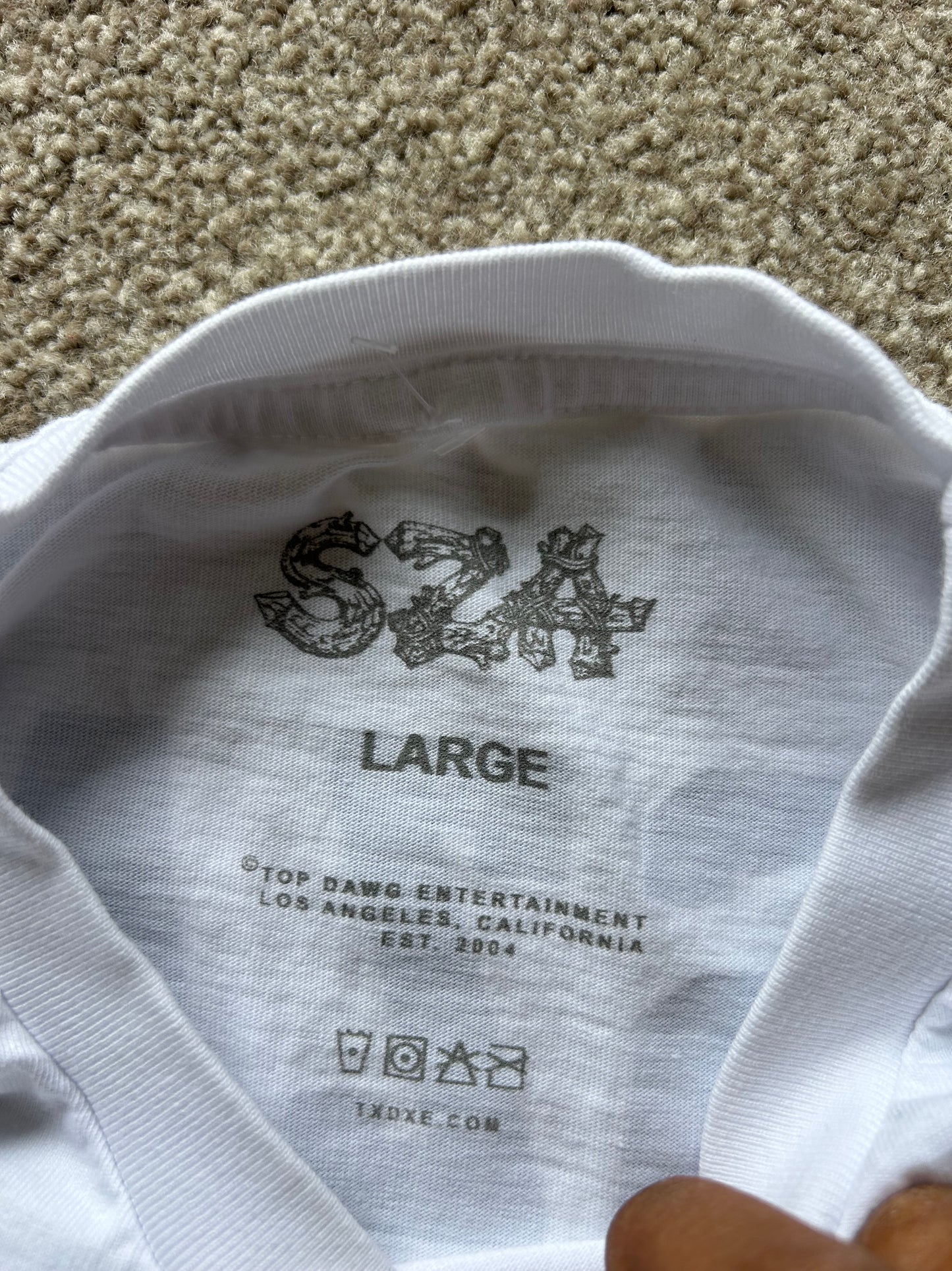 SZA TDE S.O.S. Tour white long sleeve hockey jersey t-shirt size Large White
