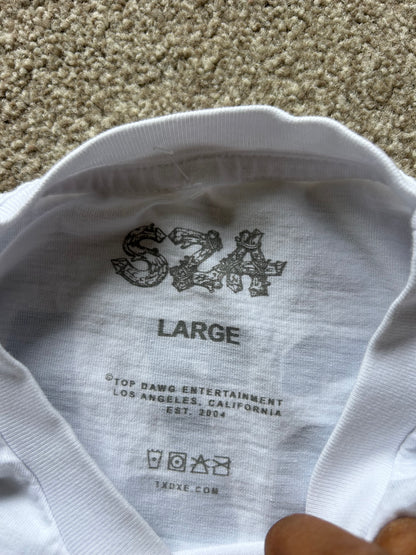 SZA TDE S.O.S. Tour white long sleeve hockey jersey t-shirt size Large White