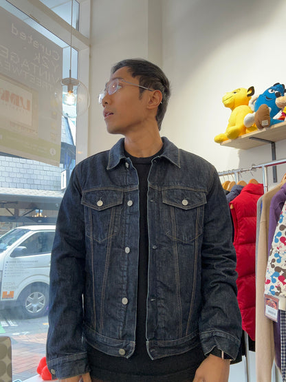 Gap 1969 dark wash denim jacket lined with cozy white sherpa fleece Small