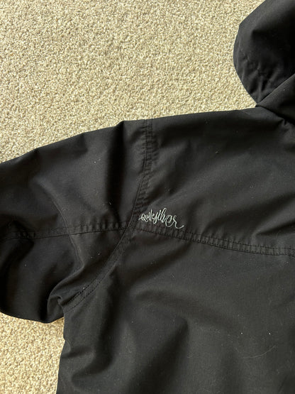 Quiksilver Mens Windbreaker Jacket Medium Black Y2K Full Zip Hooded