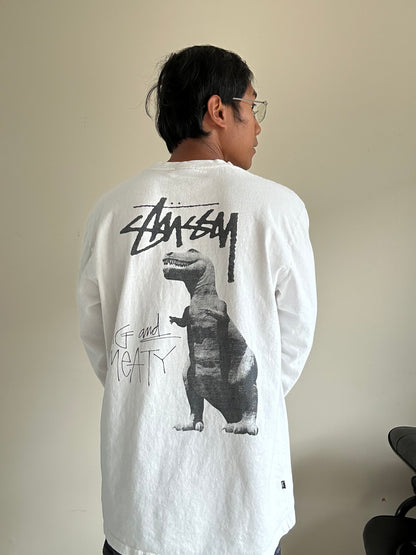 Stussy Australia Big and Meaty White Longsleeve Tee Large