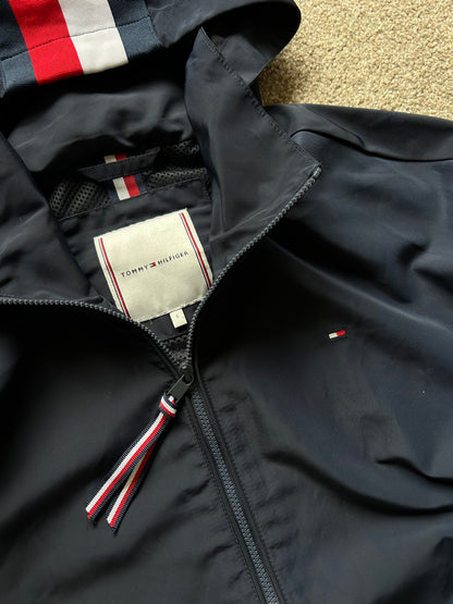 Tommy Hilfiger Windbreaker Hoodie Jacket Small Navy Blue
