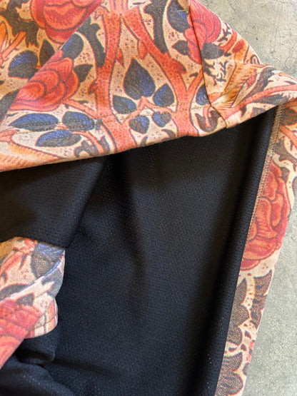 F*cking Awesome Warm Up Top featuring an all-over floral print. Medium Orange