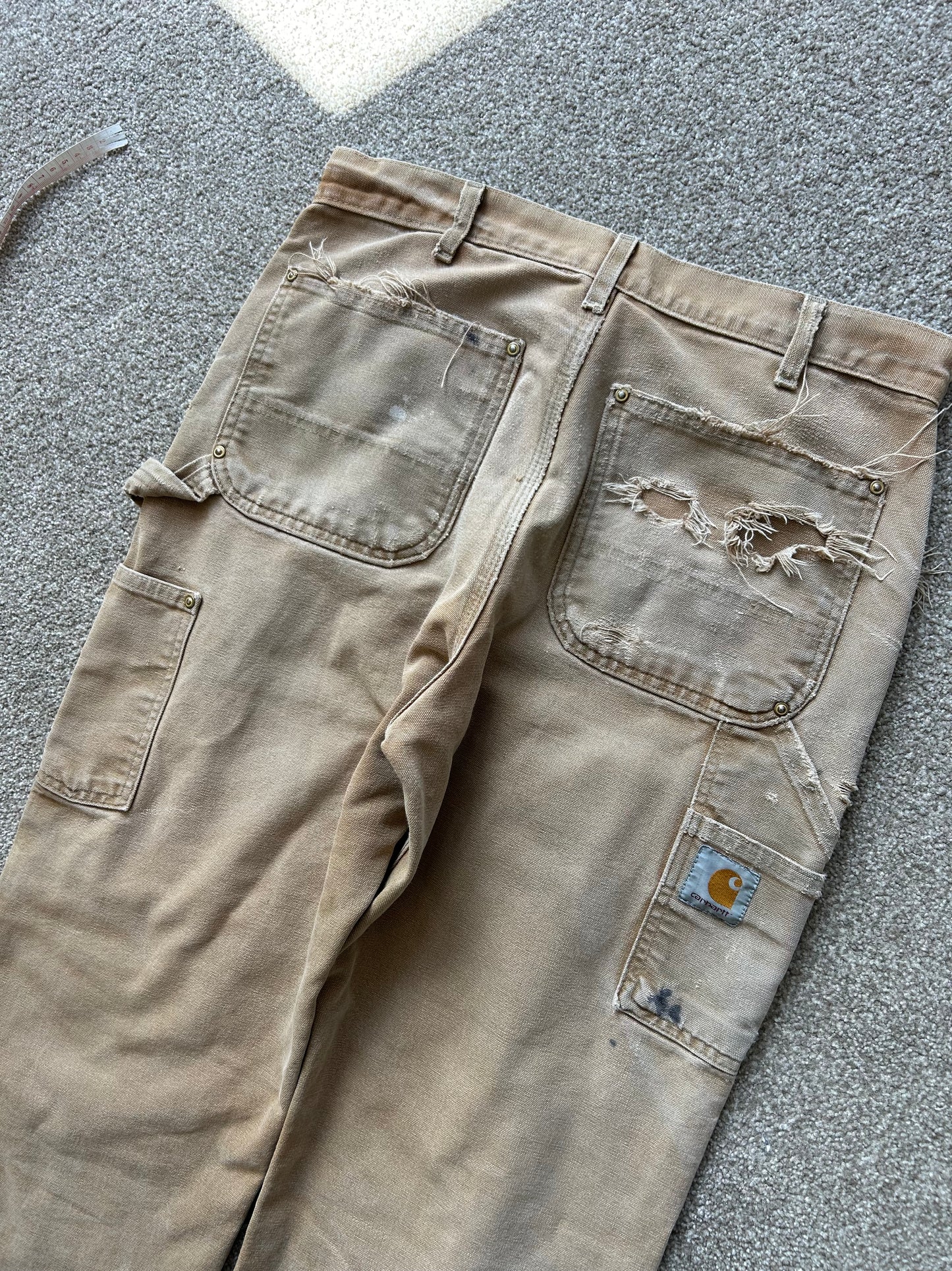 Carhartt Vintage Double Knee Khaki Pants 32 waist 39 Length