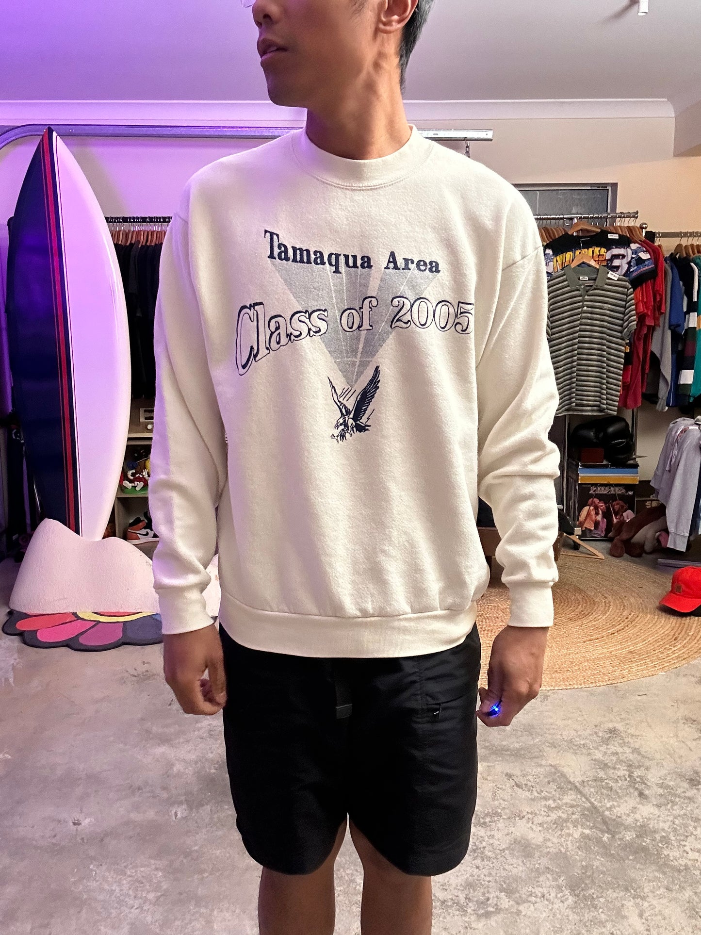 Vintage Lee Tamaqua Area Class of 2005 crewneck sweatshirt Cream Medium
