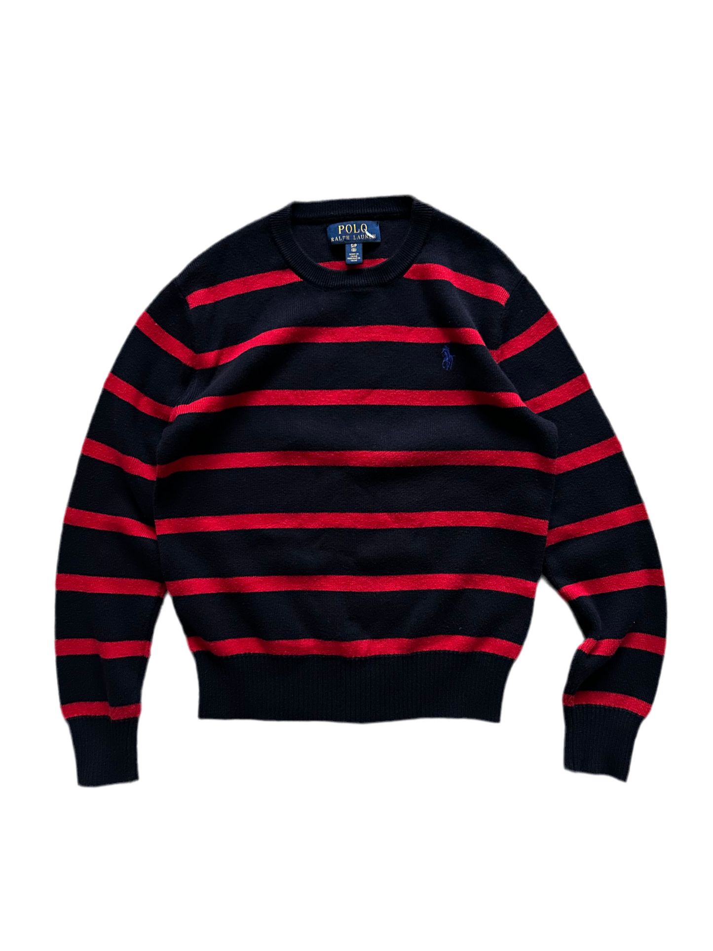 Polo Ralph Lauren Navy Blue Stripe Knitted Sweater Extra Small