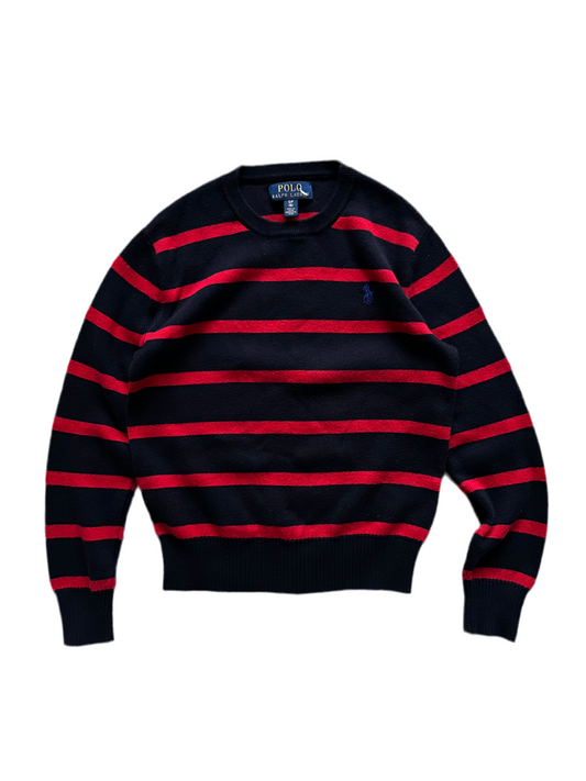 Polo Ralph Lauren Navy Blue Stripe Knitted Sweater Extra Small