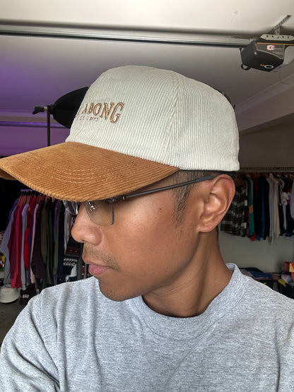 Billabong corduroy dad cap, which features a curved visor and an adjustable metal back closure Cream OSFA