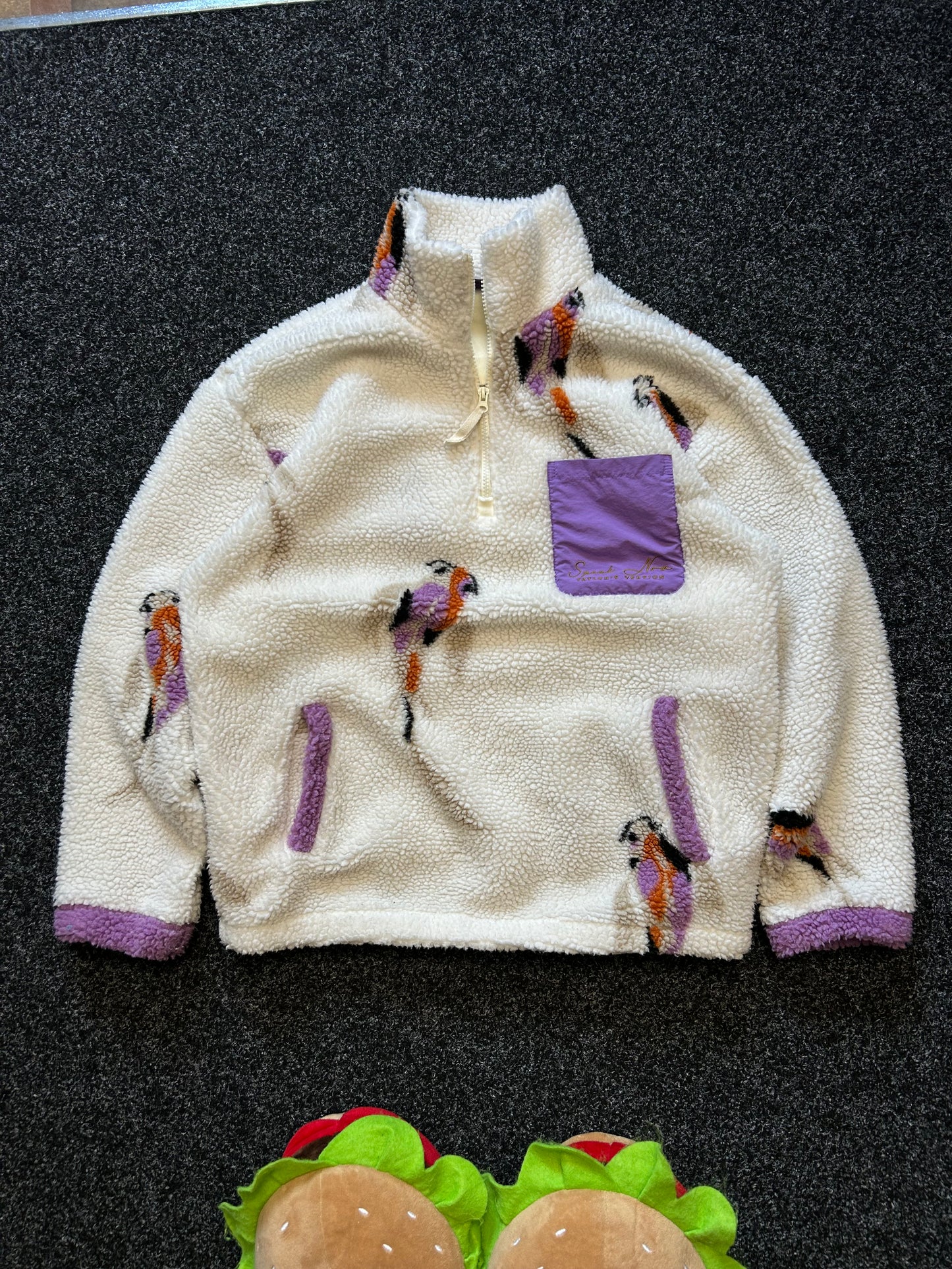 Taylor Swift Tops Taylor Swift Koi Fish Quarter Zip Sherpa Pullover Speak Now Small White