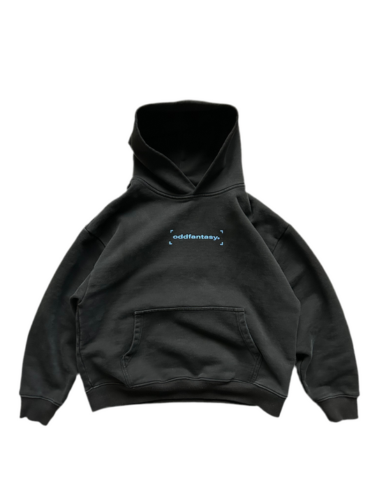 Odd Fantasy Crop Hoodie Heavy Weight Black Medium