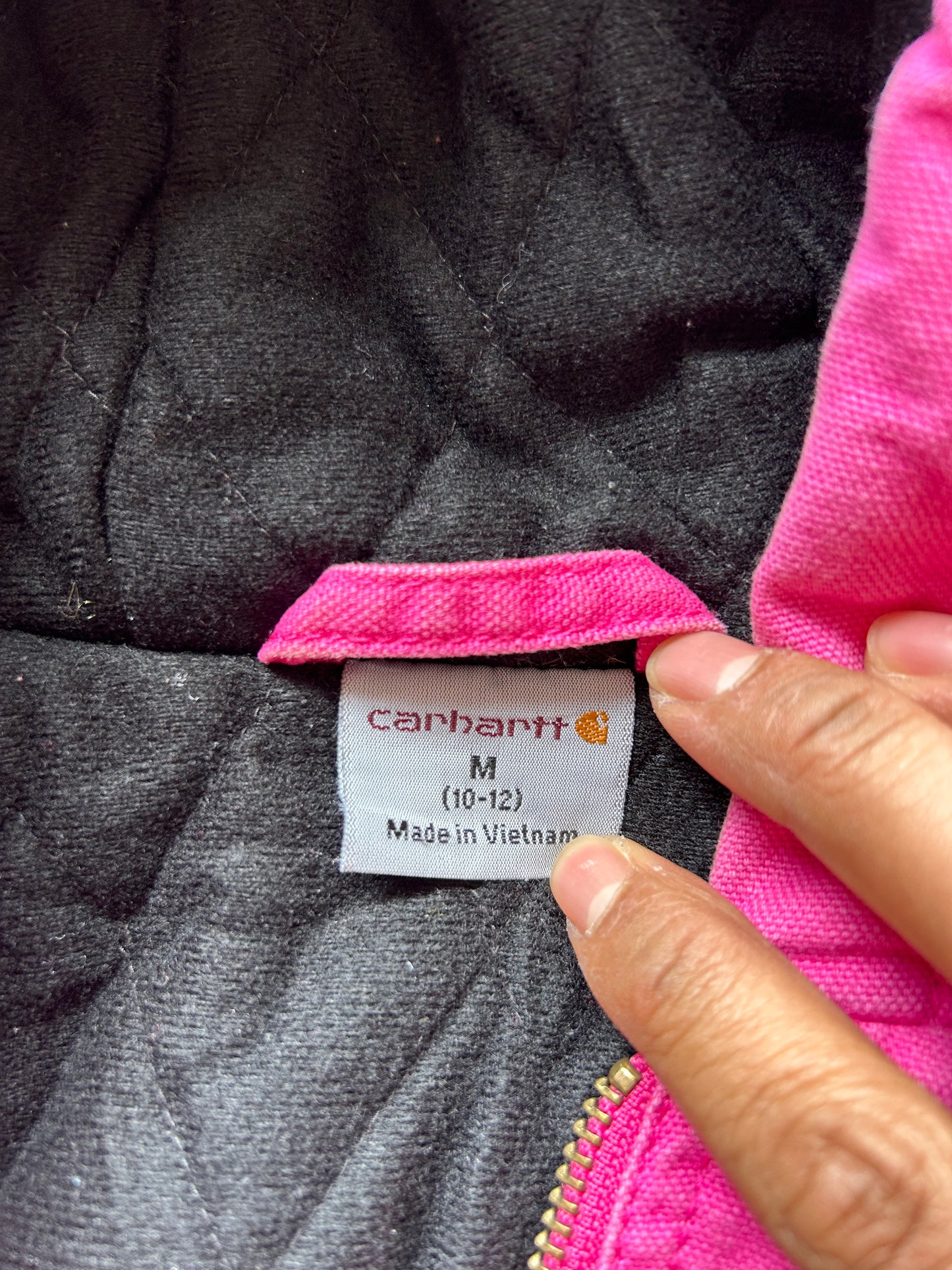 Carhartt Pink Canvas Active Jacket Quilted Lined Pink Women's XS 10-12