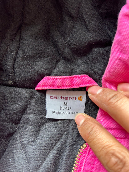 Carhartt Pink Canvas Active Jacket Quilted Lined Pink Women's XS 10-12