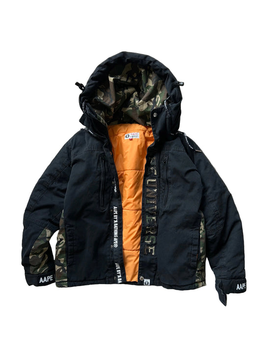 AAPE Hoodie Puffer Small Black Camo (OFF)