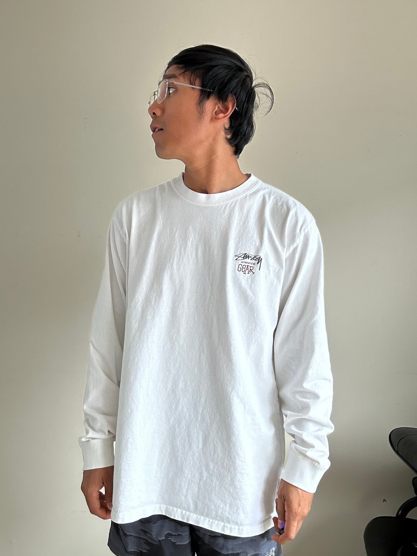 Stussy Australia Big and Meaty White Longsleeve Tee Large