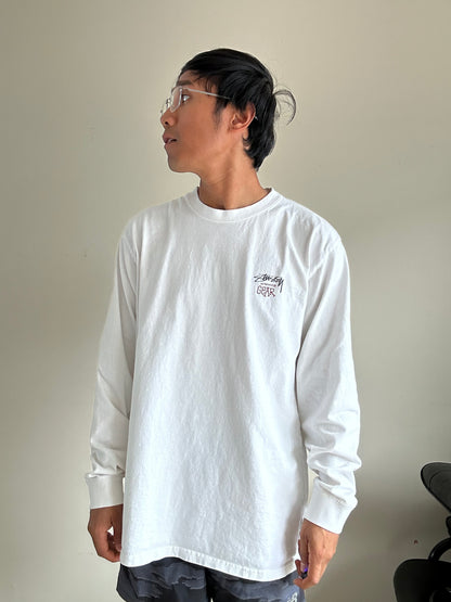 Stussy Australia Big and Meaty White Longsleeve Tee Large