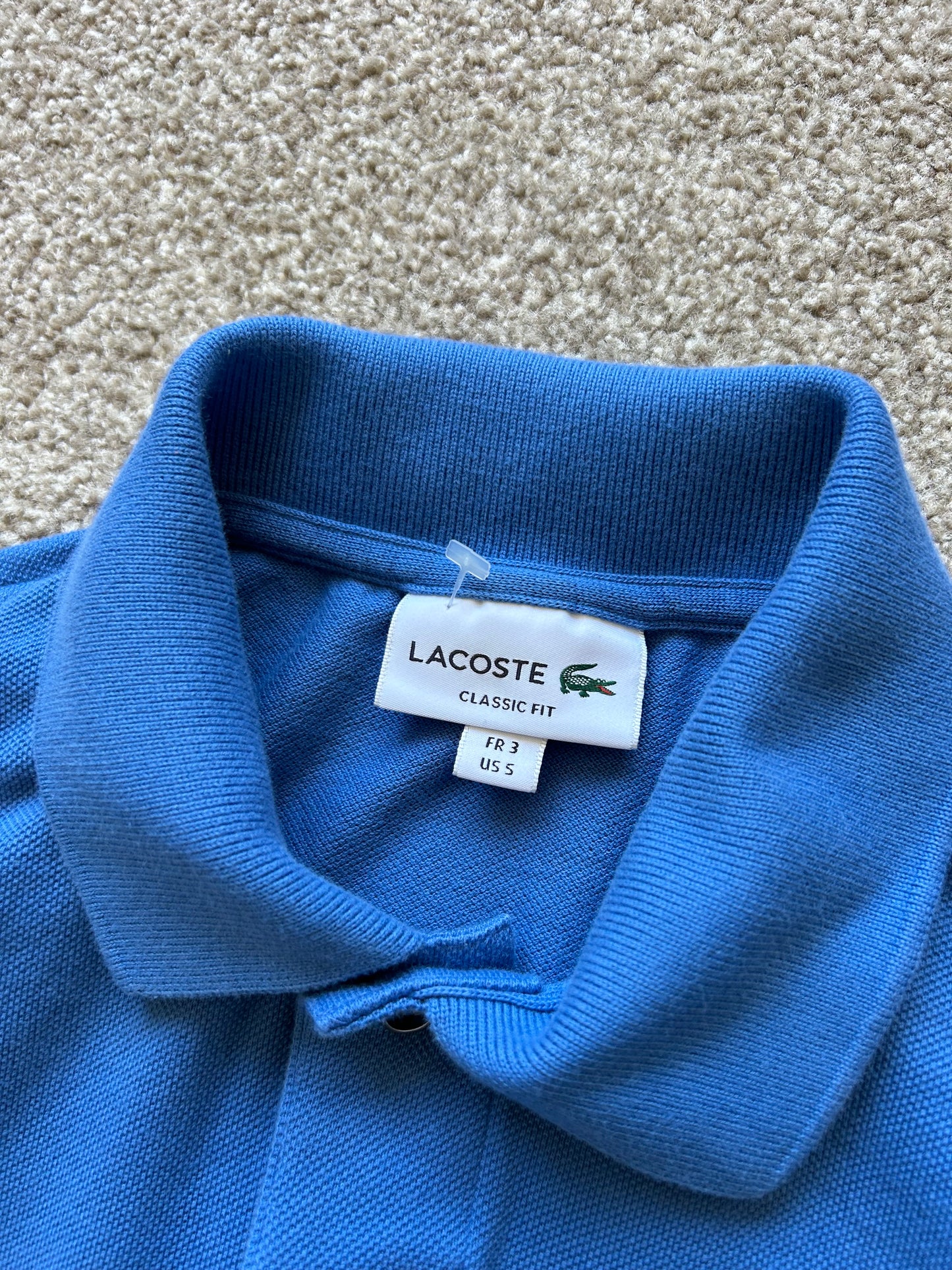 Lacoste Classic Fit L.12.12 Original Pique Polo Shirt in blue cotton Small