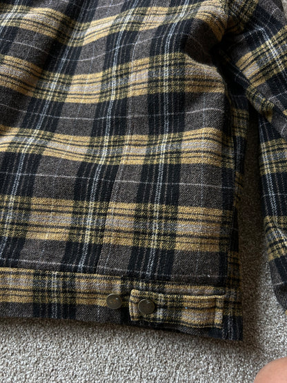 RVCA  Size Medium Sherpa Lined Winter Jacket Checkered Mustard