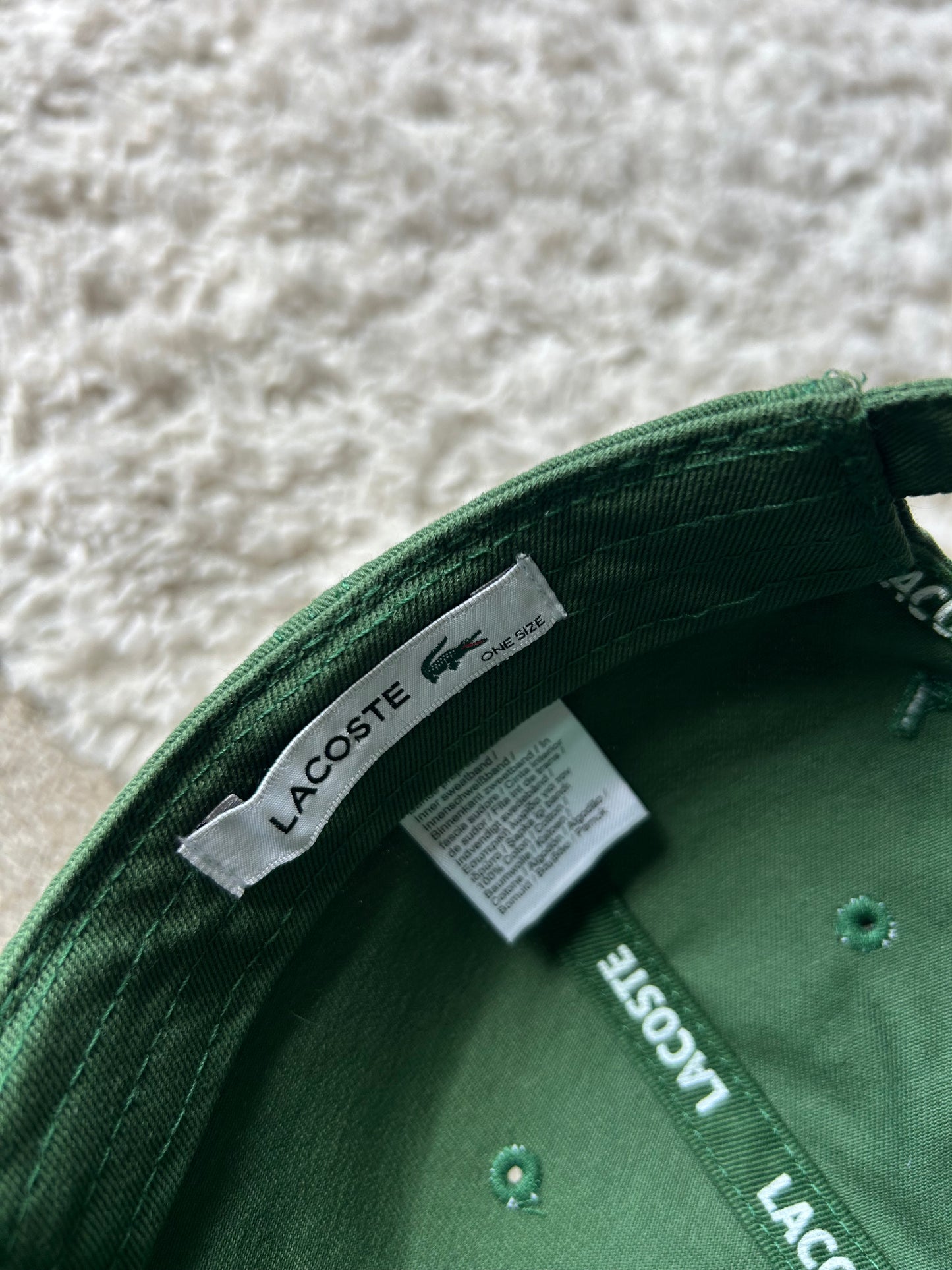 Lacoste Small Logo Dad Cap in green cotton Adjustable