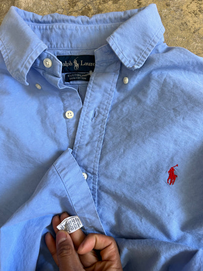 Vintage blue Polo Ralph Lauren Classic Fit Cotton Shirt Large