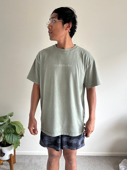 Quicksilver Green Tee Tshirt Medium Oversize Large Fit