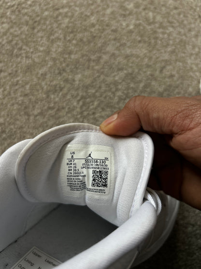 Jordan Air Jordan 1 Low "Triple White" Size 8 Mens Eu 41 ,26CM
