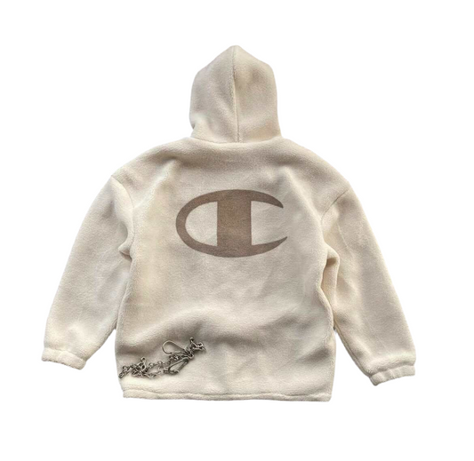 Champion Cream Fleece Jacket Large