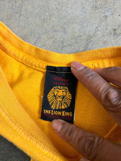 vintage Disney The Lion King Broadway musical all-over print T-shirt XL Yellow