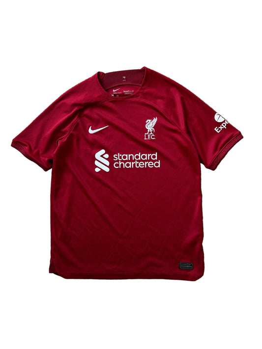 Liverpool FC home shirt Mohamed Salah, number 11. 
2023-2024 season kit Red Small