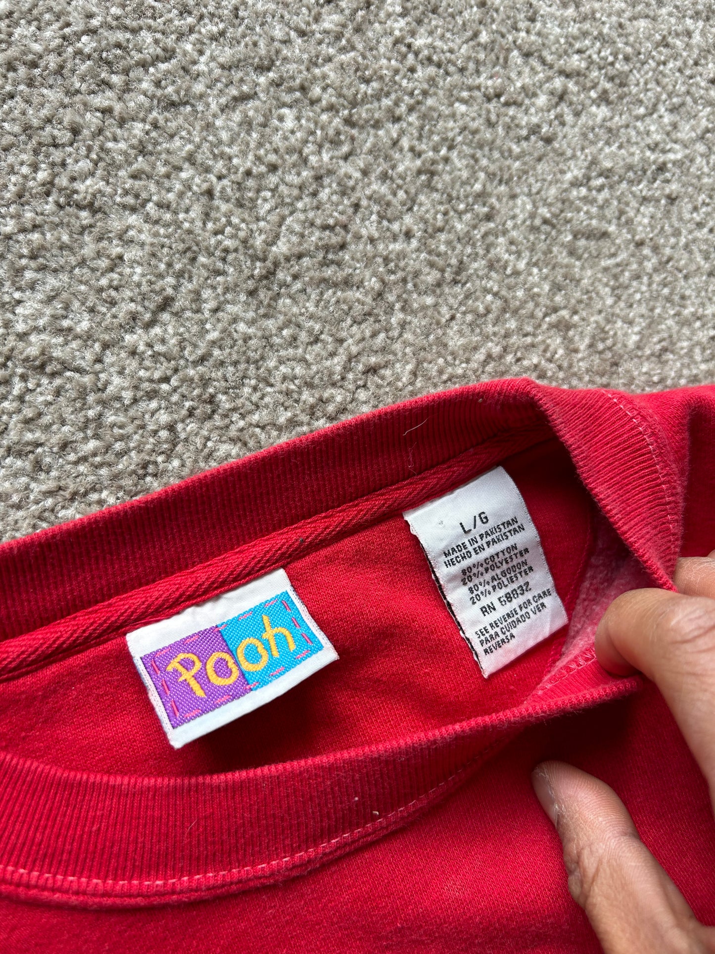 Vintage Winnie The Pooh Sweater Red Large