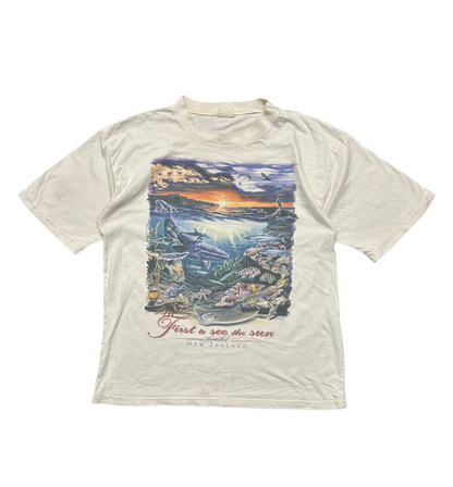 Vintage New Zealand Ocean Tee Large White