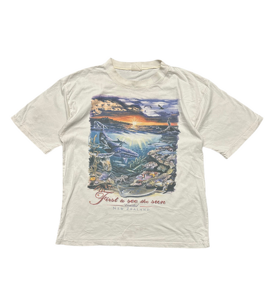Vintage New Zealand Ocean Tee Large White