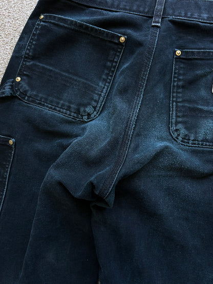 Carhartt Black Double Knee size 30 waist 40 inches Length Vintage Made in USA