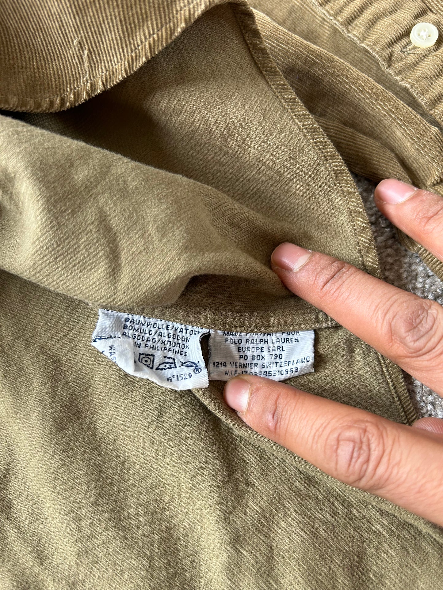 Ralph Lauren RL Faded Longsleeve Corduroy Polo Large