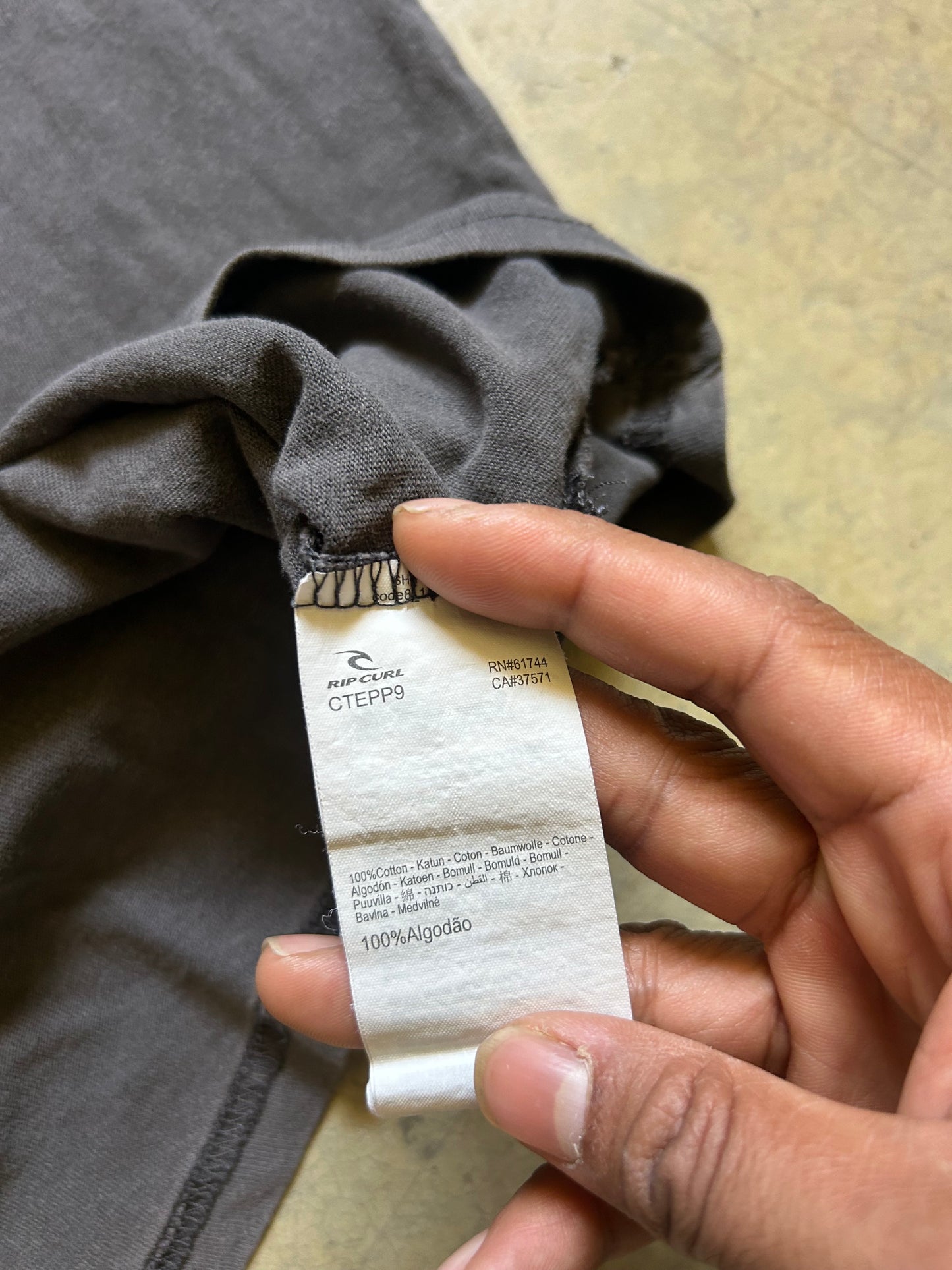 Rip Curl Super Computer Research T-Shirt featuring a graphic print XL Grey