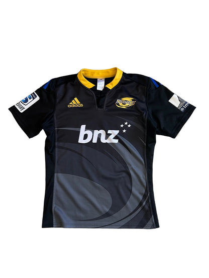 official 2014 Wellington Hurricanes Super Rugby home jersey manufactured by adidas Large Black