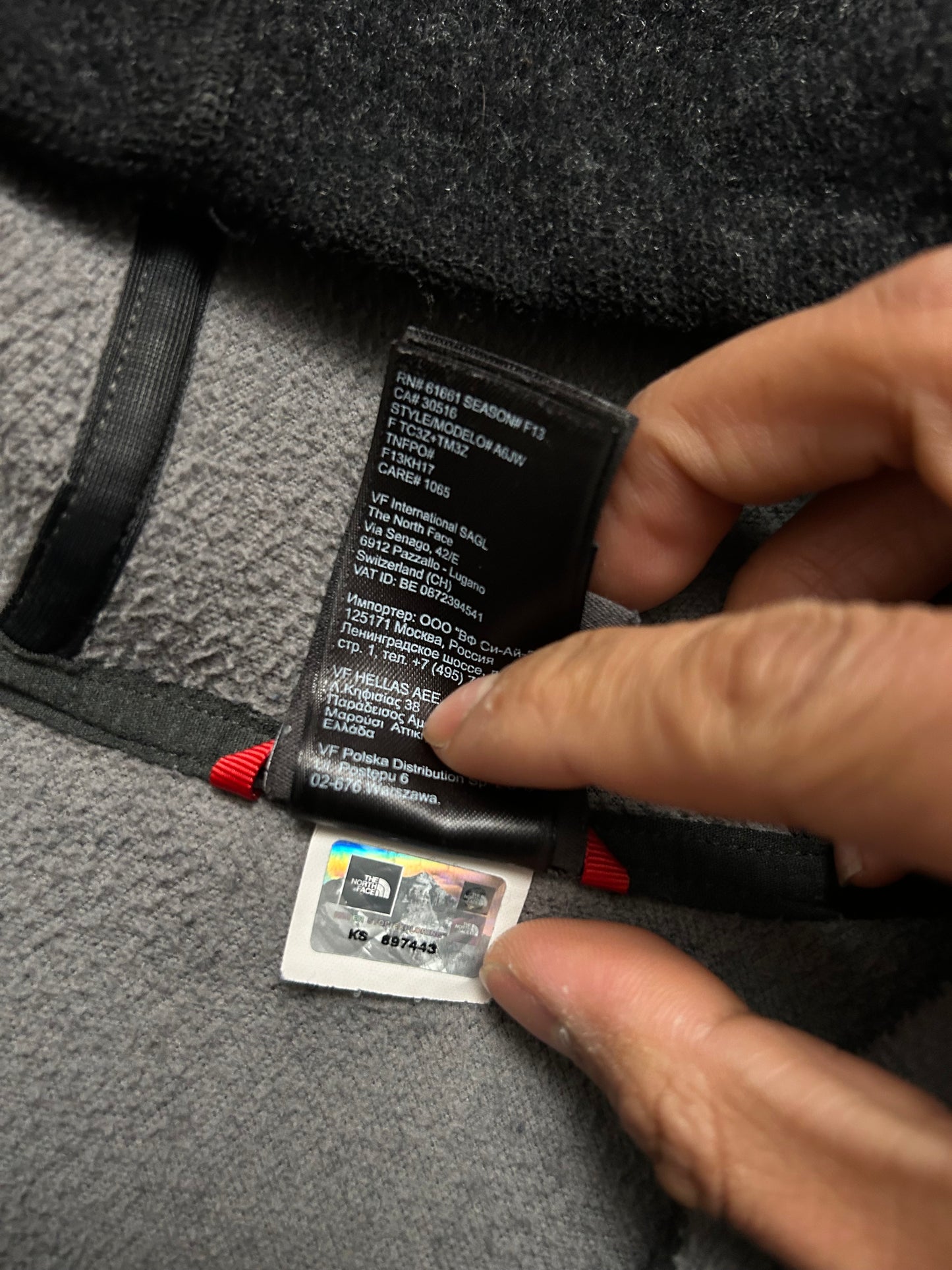 The North Face Wool Fleece Grey Hoodie Large