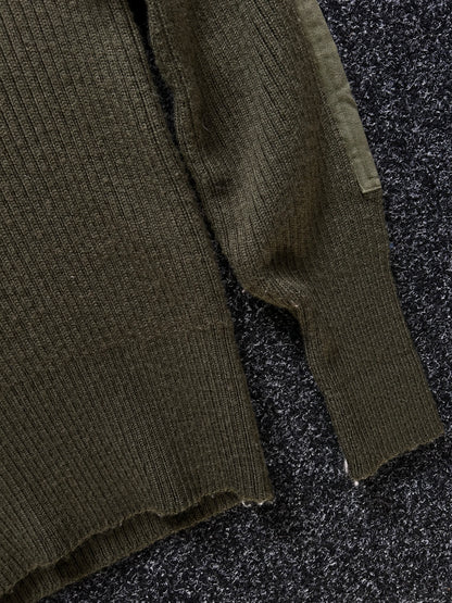 Jersey Mans Heavy Olive Round Small Knitted Wool