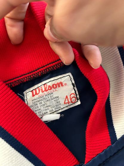 MLB Vintage 80s Wilson Atlanta Braves satin jacket size XL Navy
