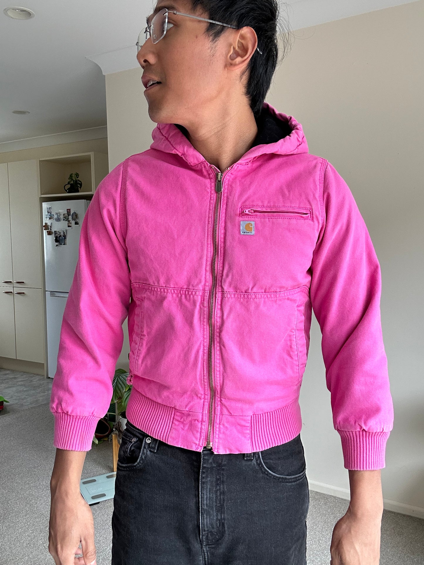 Carhartt Pink Canvas Active Jacket Quilted Lined Pink Women's XS 10-12