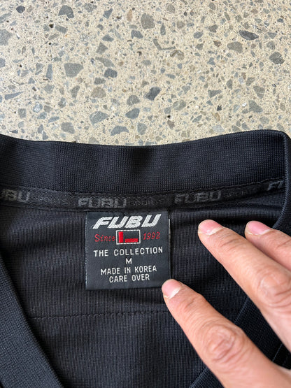 Vintage black FUBU Game Day jersey features gradient "05" numbering and embroidered branding Medium