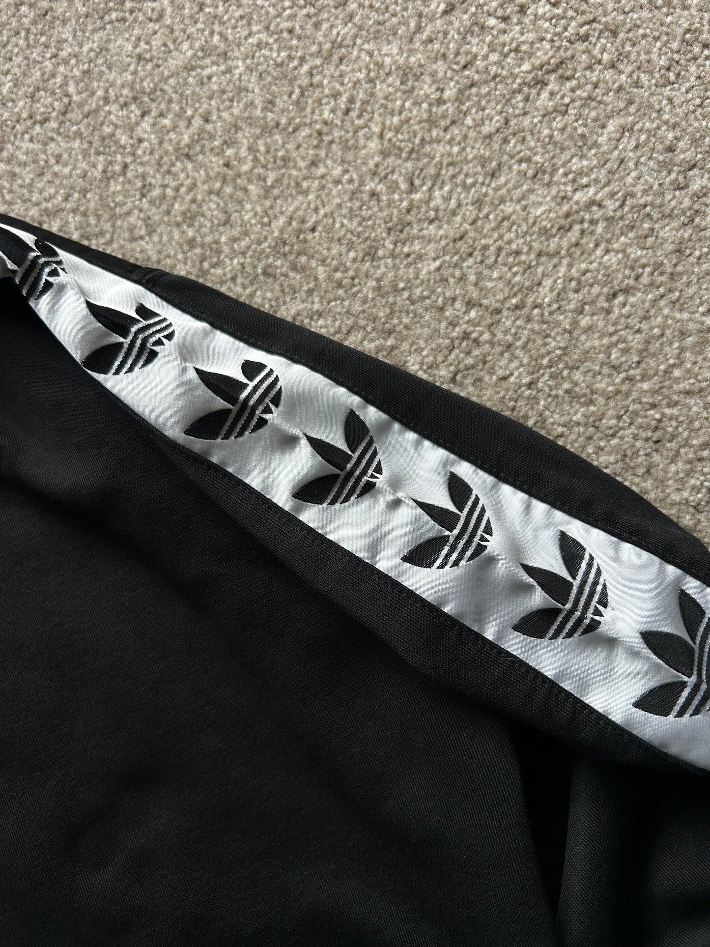 Adidas Trefoil Black and White Taped Crewneck Sweatshirt