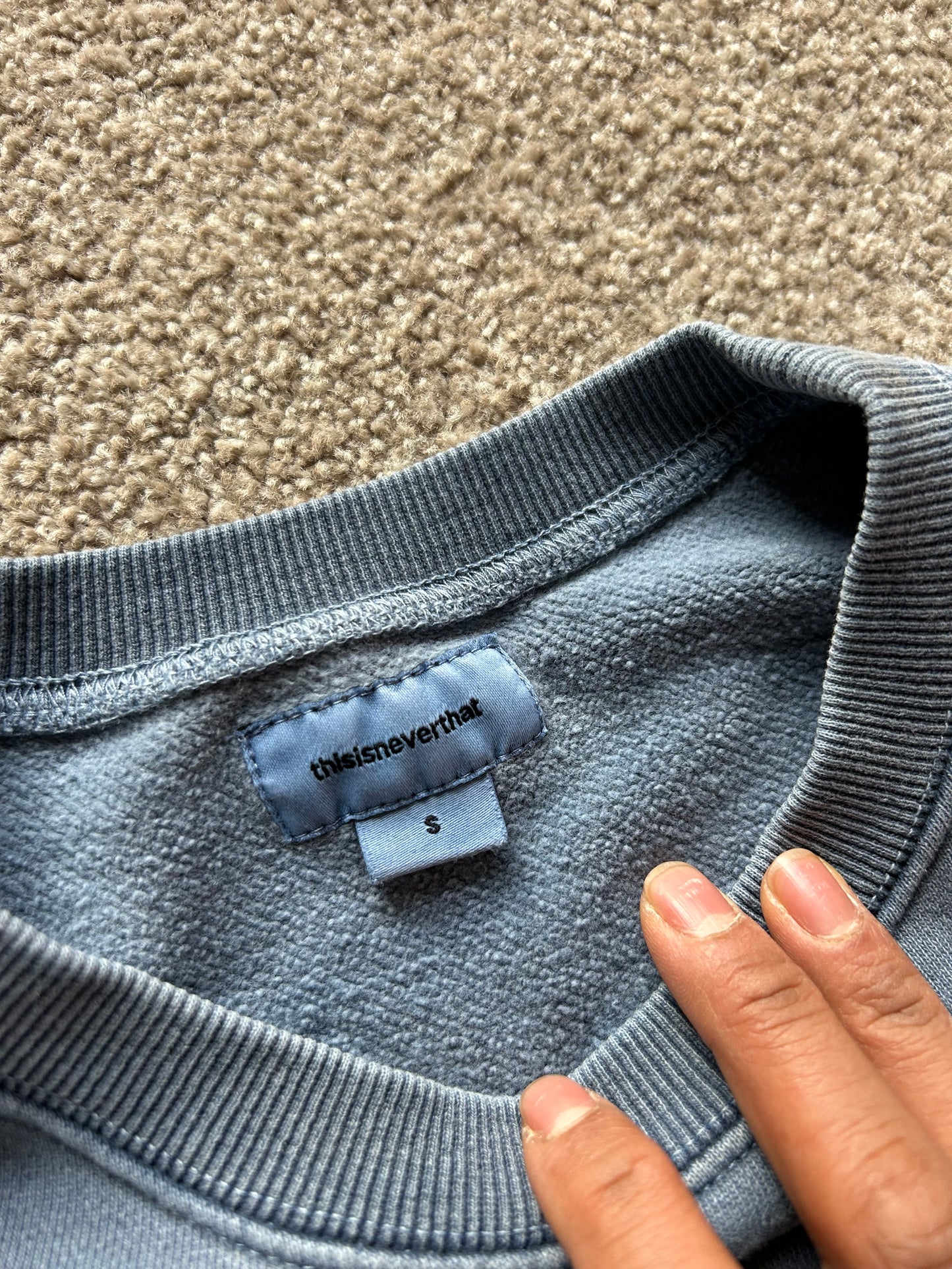 This is never that Small Sweater Acid Wash Blue with Spots