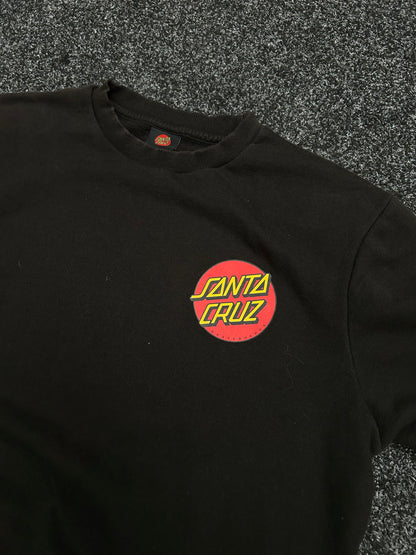 SANTA CRUZ CREWNECK CLASSIC DOT CHEST  A bit Faded Black