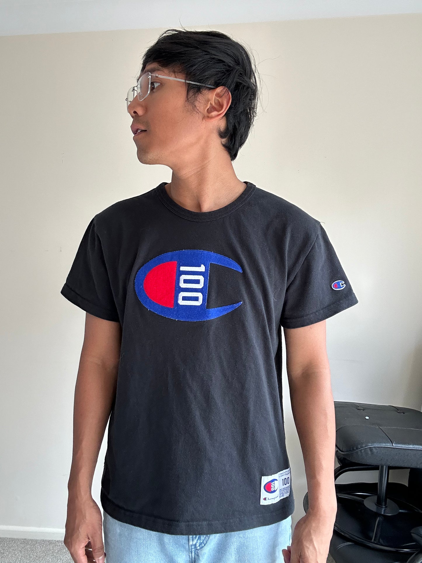 black Champion 100th Anniversary T-shirt Large