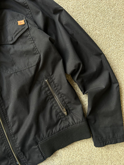 Quiksilver Mens Windbreaker Jacket Medium Black Y2K Full Zip Hooded